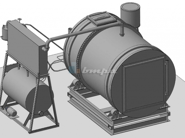 Ротационная пиролизная печь для утилизации отходов